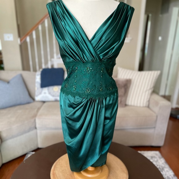 TADASHI SHOJI Cocktail dress emerald green - Picture 1 of 13